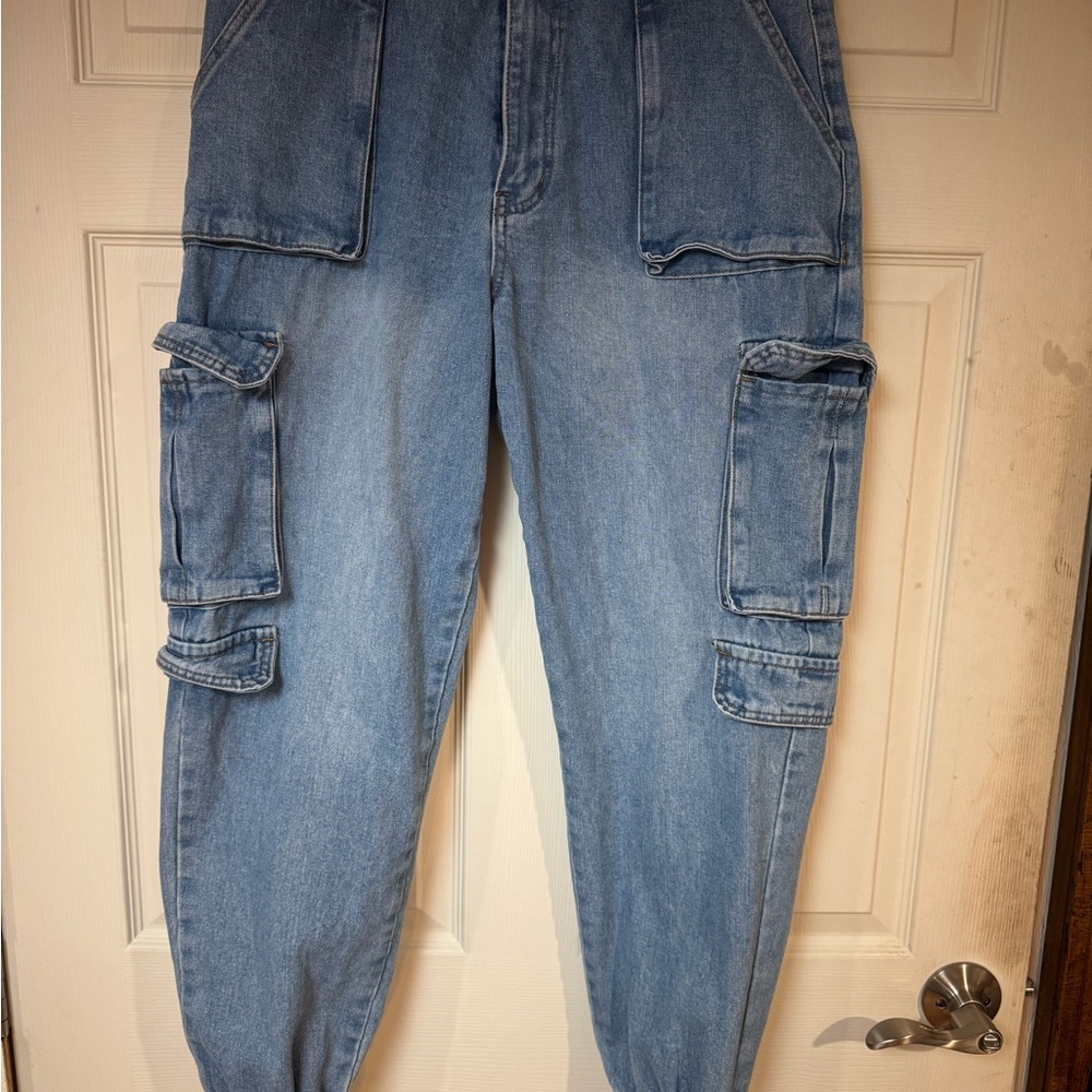 Stylish Blue Cargo Jeans